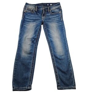 Miss Me Hailey Ankle Skinny Jeans Womens Size 30 Denim Embroidery Sequin